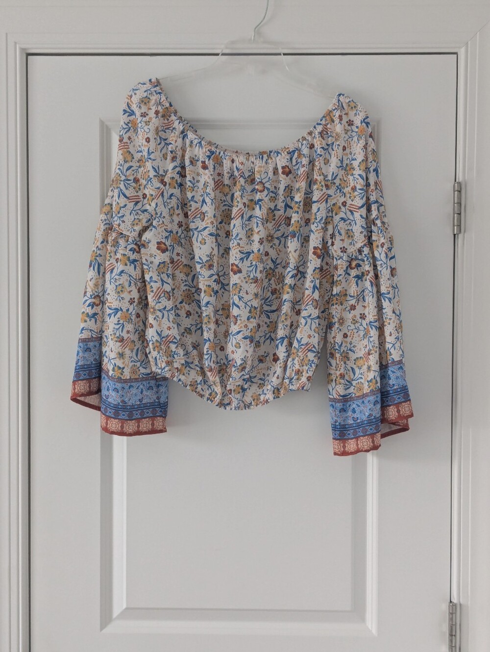Flying Tomato - Floral Bell Sleeve Blouse